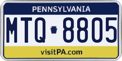 PA license plate MTQ8805