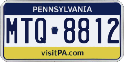 PA license plate MTQ8812