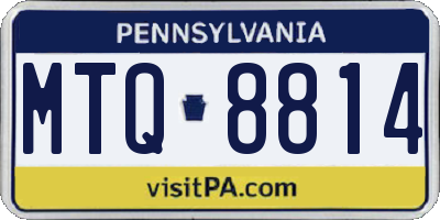 PA license plate MTQ8814