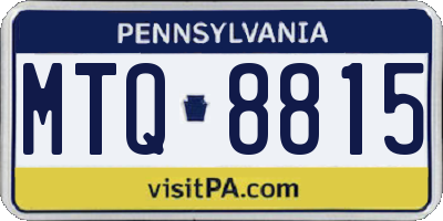 PA license plate MTQ8815