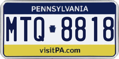 PA license plate MTQ8818