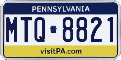 PA license plate MTQ8821