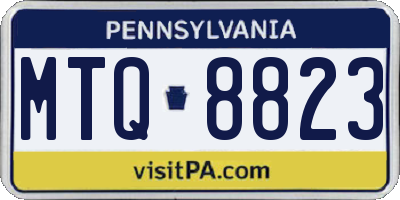 PA license plate MTQ8823