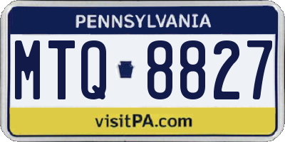 PA license plate MTQ8827