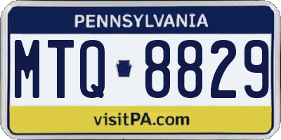 PA license plate MTQ8829