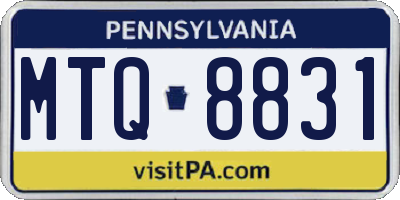 PA license plate MTQ8831