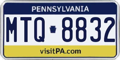 PA license plate MTQ8832