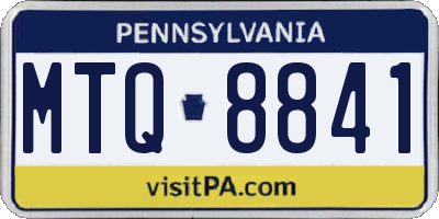 PA license plate MTQ8841