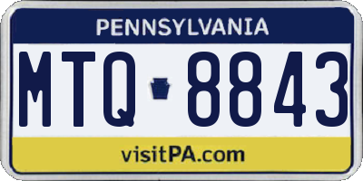 PA license plate MTQ8843