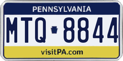 PA license plate MTQ8844