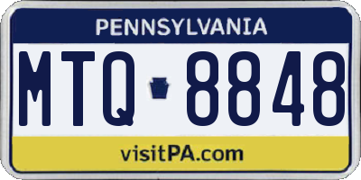 PA license plate MTQ8848