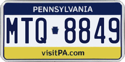 PA license plate MTQ8849