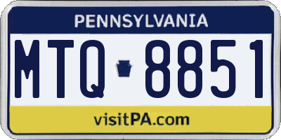 PA license plate MTQ8851