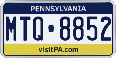 PA license plate MTQ8852