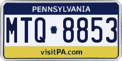 PA license plate MTQ8853