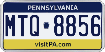 PA license plate MTQ8856