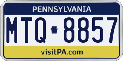 PA license plate MTQ8857