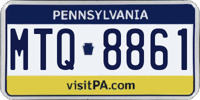 PA license plate MTQ8861