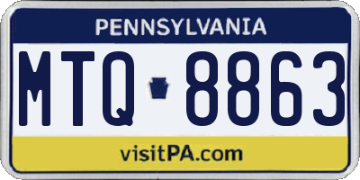 PA license plate MTQ8863