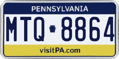 PA license plate MTQ8864