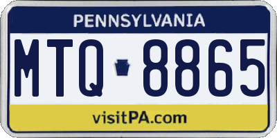 PA license plate MTQ8865