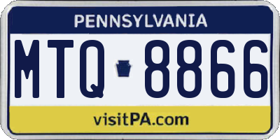PA license plate MTQ8866