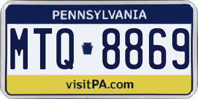 PA license plate MTQ8869