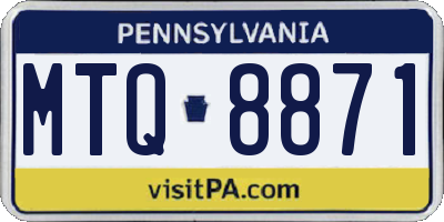 PA license plate MTQ8871