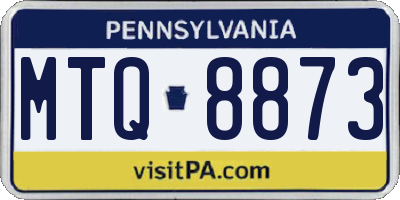 PA license plate MTQ8873