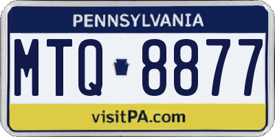 PA license plate MTQ8877