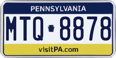 PA license plate MTQ8878