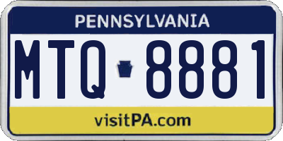 PA license plate MTQ8881