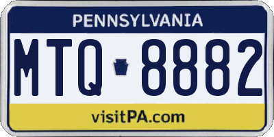 PA license plate MTQ8882