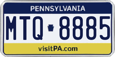 PA license plate MTQ8885