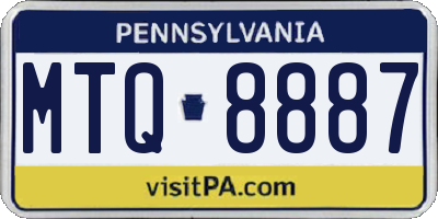 PA license plate MTQ8887