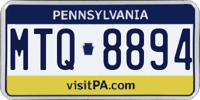 PA license plate MTQ8894