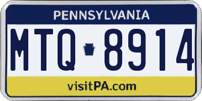PA license plate MTQ8914