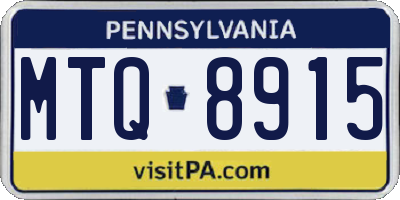 PA license plate MTQ8915