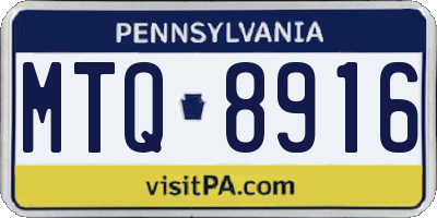 PA license plate MTQ8916