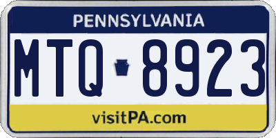 PA license plate MTQ8923