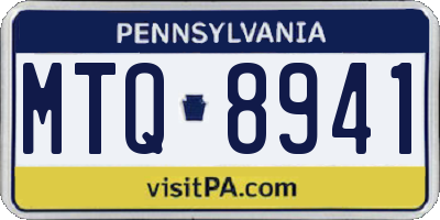 PA license plate MTQ8941