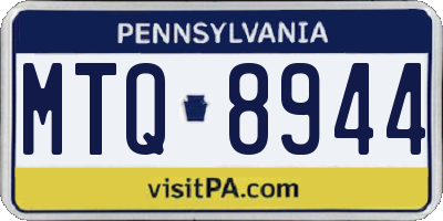 PA license plate MTQ8944