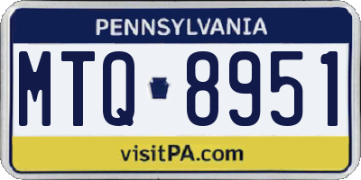 PA license plate MTQ8951