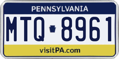 PA license plate MTQ8961