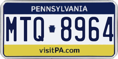 PA license plate MTQ8964