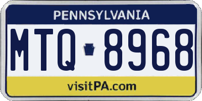PA license plate MTQ8968