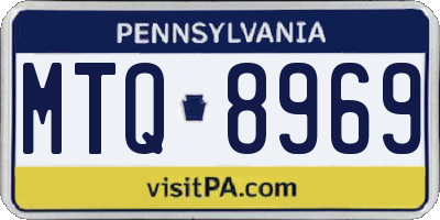 PA license plate MTQ8969