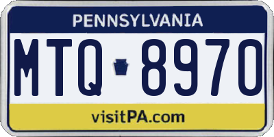 PA license plate MTQ8970