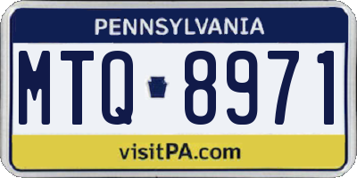 PA license plate MTQ8971