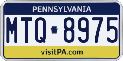 PA license plate MTQ8975